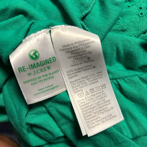 J.crew green Eyelet-sleeve knit midi tiered long dress size small S - Picture 3 of 4